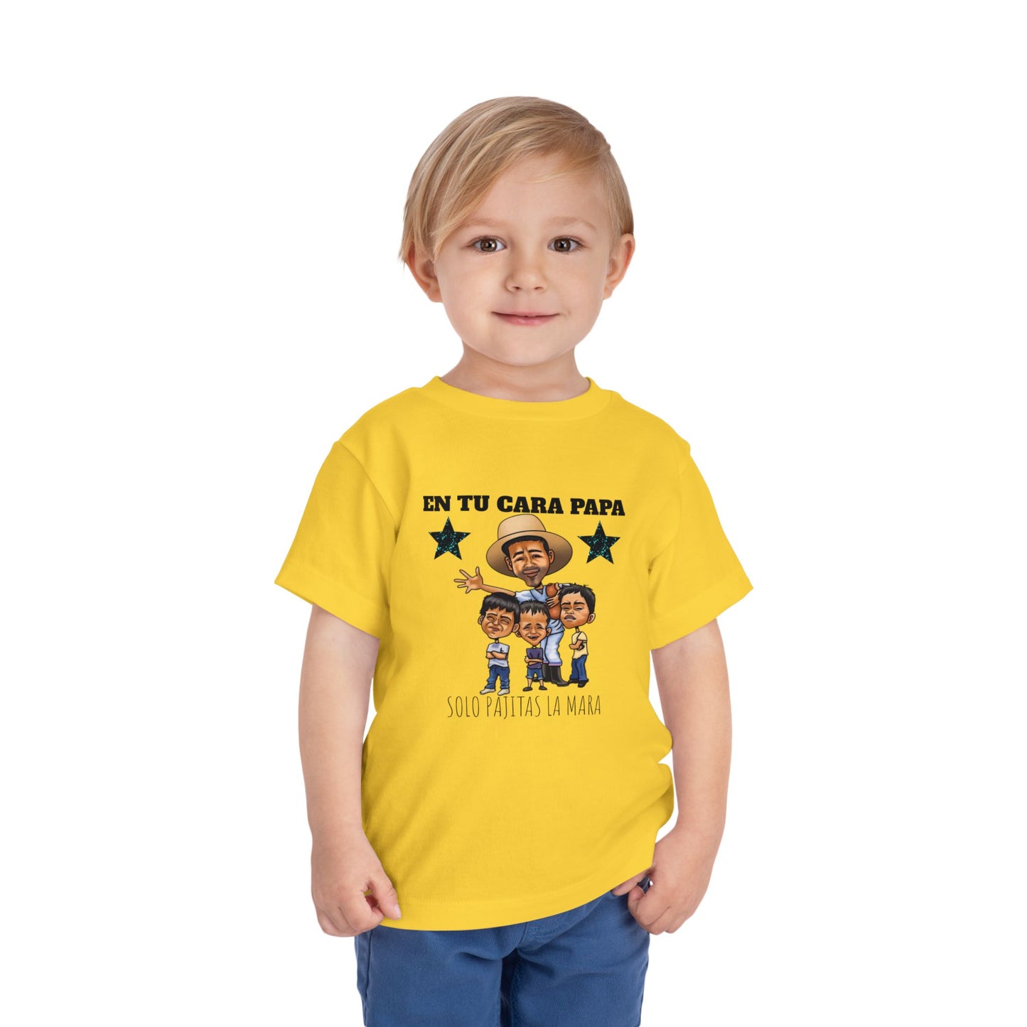 Toddler Short Sleeve Tee - Fun 'En Tu Cara Papa' Graphic T-Shirt, Kid's Birthday Gift, Playful Casual Wear, Summer Outing, Cute Family Tees