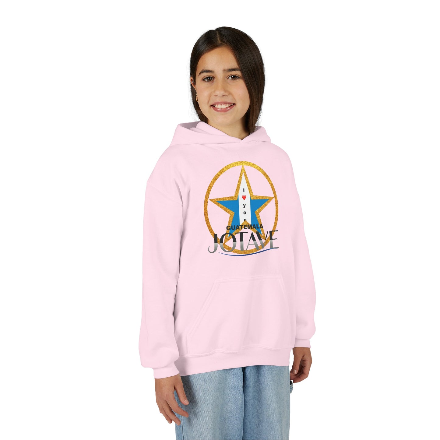 Youth Heavy Blend Hooded Sweatshirt with 'JOTAVE' Star Design | Perfect for Tweens, Gifts, Everyday Wear, Cozy, Stylish, Unique