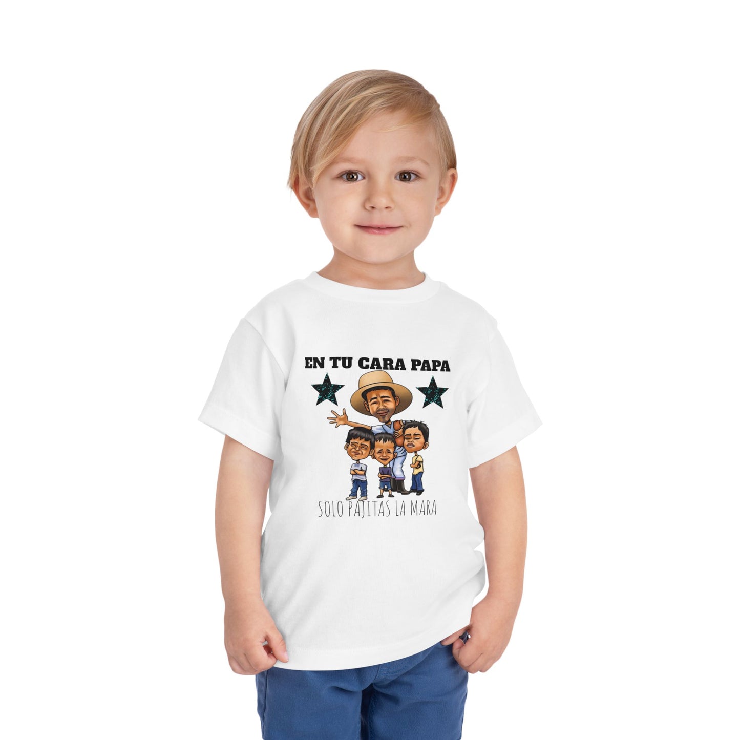 Toddler Short Sleeve Tee - Fun 'En Tu Cara Papa' Graphic T-Shirt, Kid's Birthday Gift, Playful Casual Wear, Summer Outing, Cute Family Tees