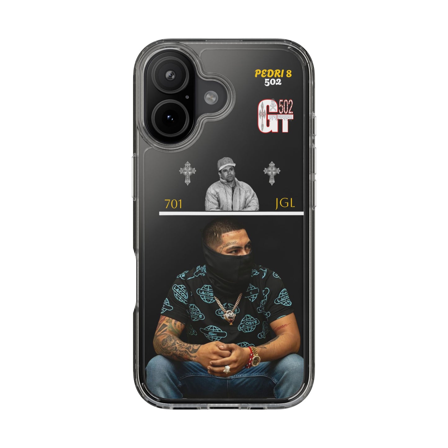Clear Phone Case — Urban Portrait Design with GT 502 & ‘PEDRI 8’ Accent