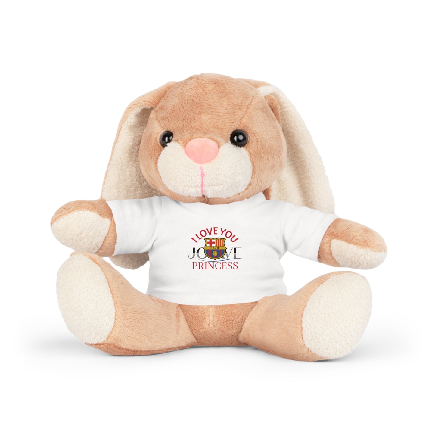 I Love You Princess Plush Toy with T-Shirt, Personalized Gift, Comfort Toy, Birthday Present, Kids' Room Decor, Cuddly Companion