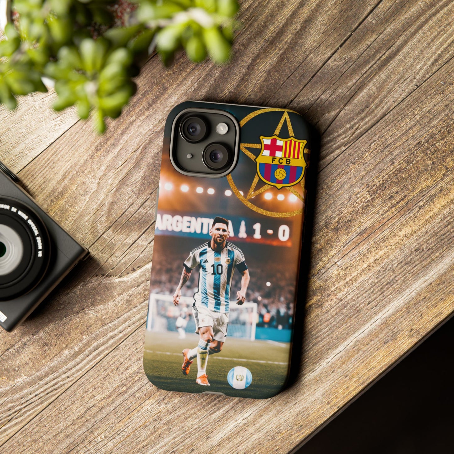 "Messi con el escudo del FC Barcelona: Funda edición Especial"