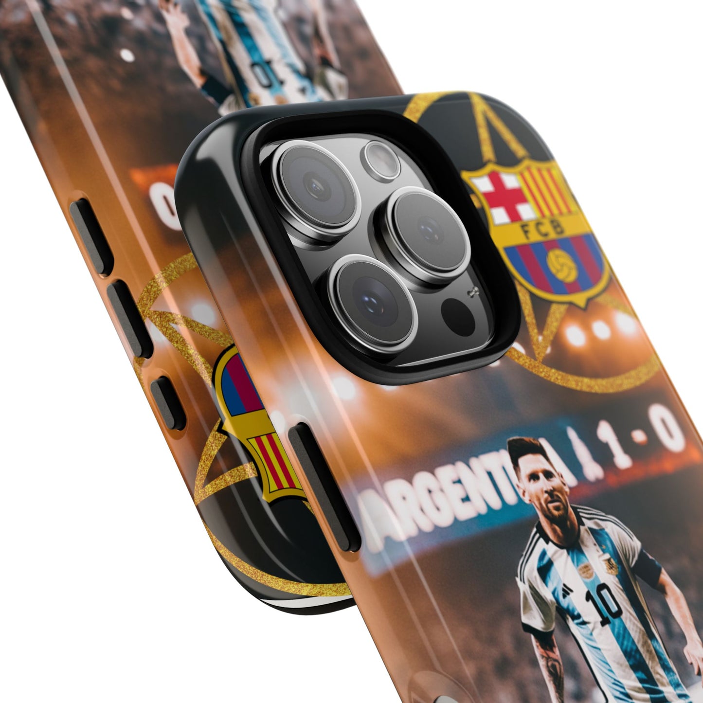 "Messi con el escudo del FC Barcelona: Funda edición Especial"