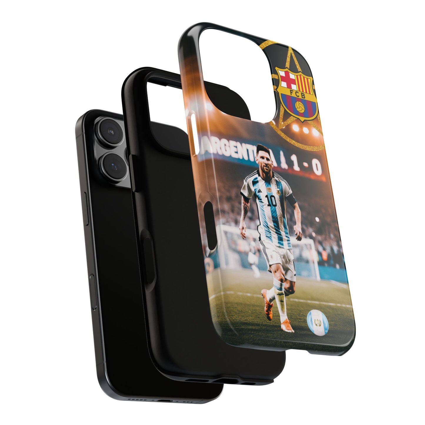 "Messi con el escudo del FC Barcelona: Funda edición Especial"