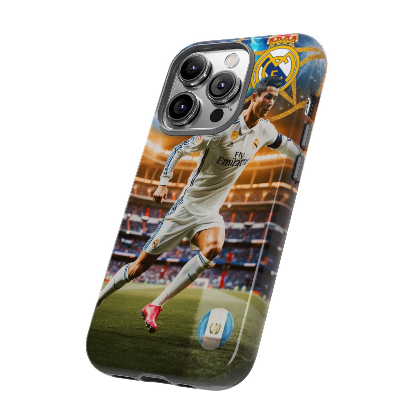 "Funda Oficial con Ronaldo y Real Madrid" "Pura Magia Blanca"