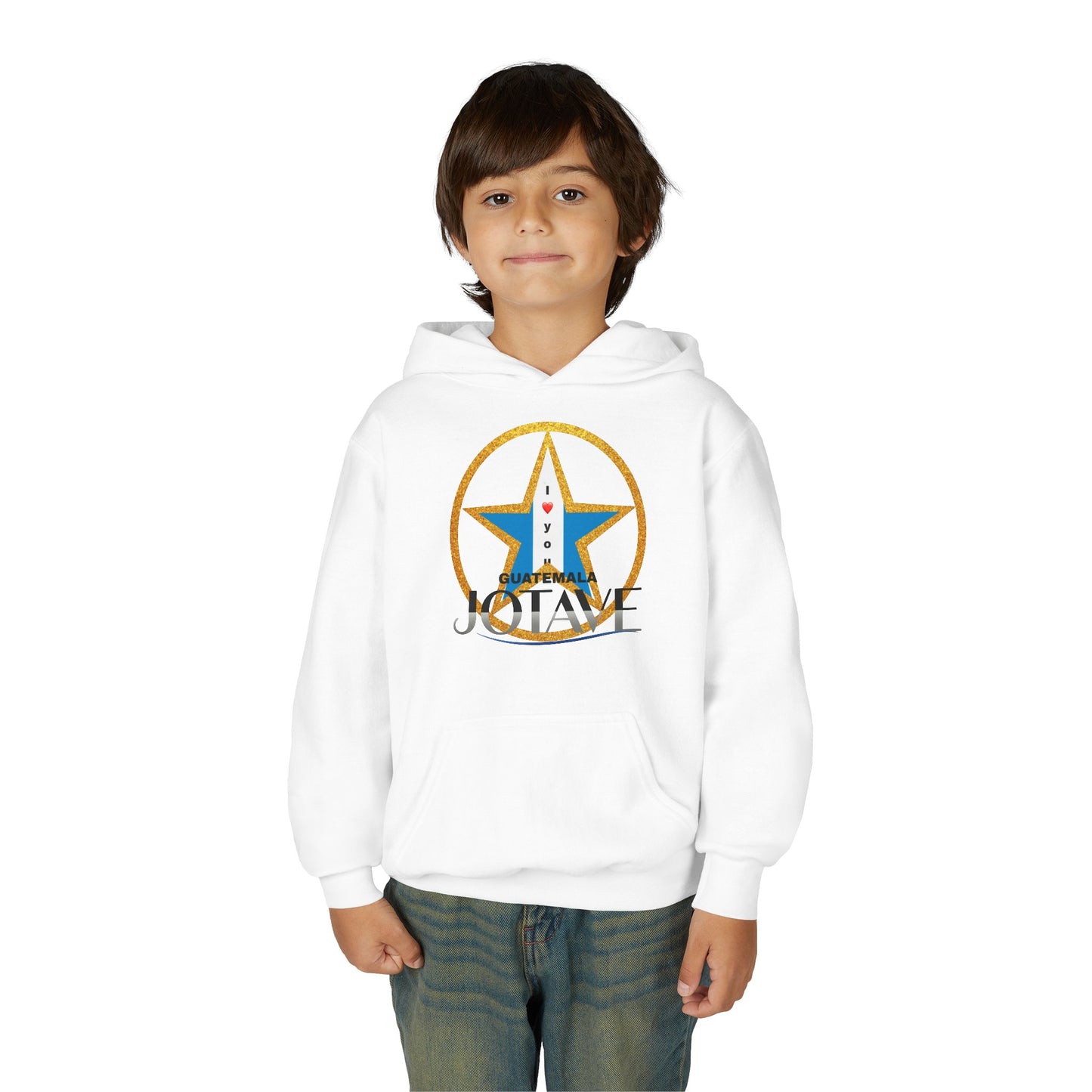 Youth Heavy Blend Hooded Sweatshirt with 'JOTAVE' Star Design | Perfect for Tweens, Gifts, Everyday Wear, Cozy, Stylish, Unique