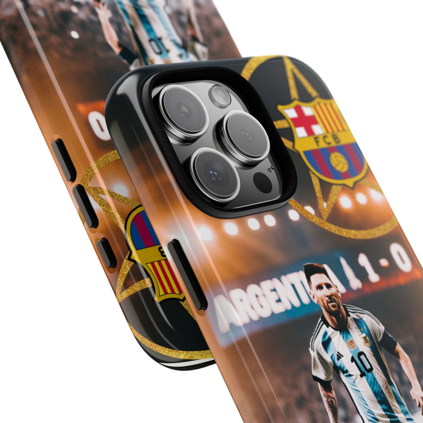 "Messi con el escudo del FC Barcelona: Funda edición Especial"