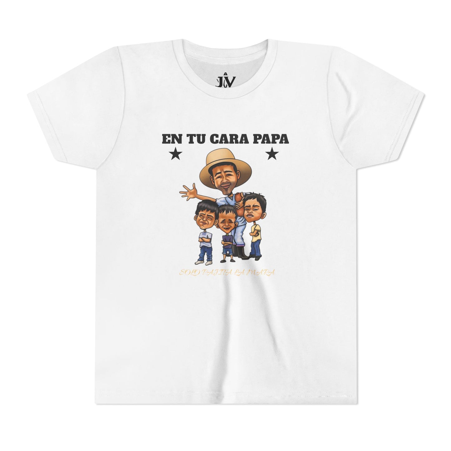 Playera juvenil. Edición Tío Chumilo – ¡En tu cara, papa! 👕 Disponible en tallas S a XL para Edades 6 a 14, unisex