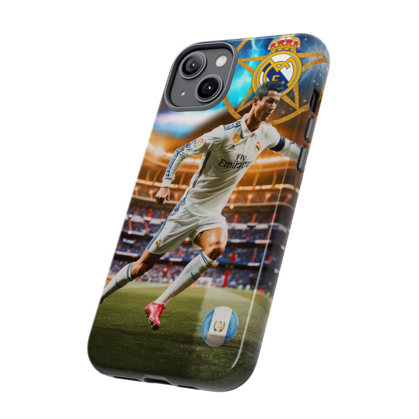 "Funda Oficial con Ronaldo y Real Madrid" "Pura Magia Blanca"