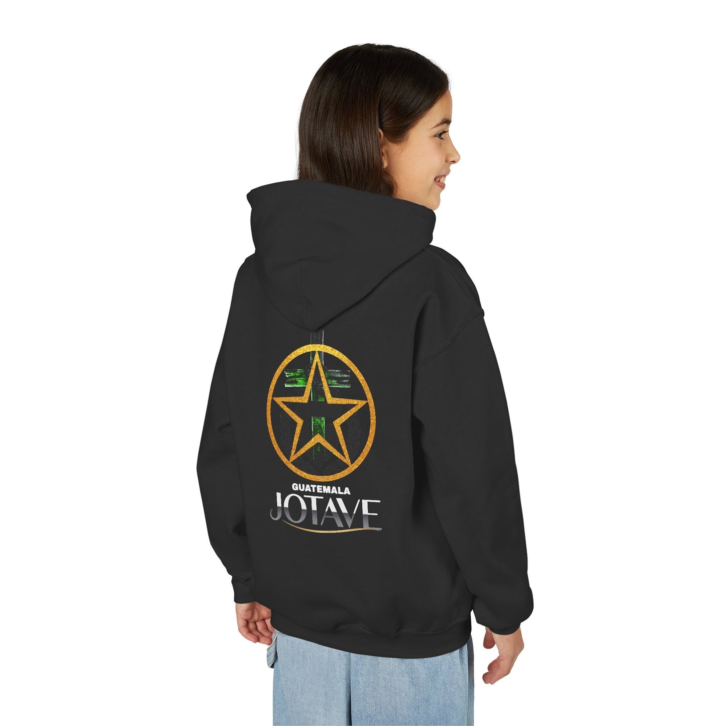 Youth Heavy Blend Hooded Sweatshirt with 'JOTAVE' Star Design | Perfect for Tweens, Gifts, Everyday Wear, Cozy, Stylish, Unique