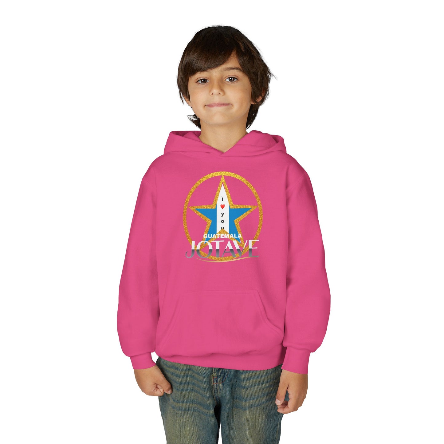 Youth Heavy Blend Hooded Sweatshirt with 'JOTAVE' Star Design | Perfect for Tweens, Gifts, Everyday Wear, Cozy, Stylish, Unique