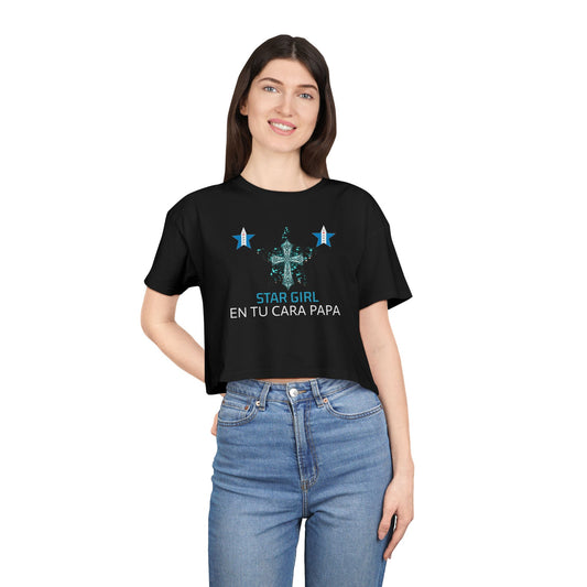 Star Girl Women's Crop Tee - Stylish, Trendy, Casual Wear, Perfect for Summer, Gift for Her, Star Theme