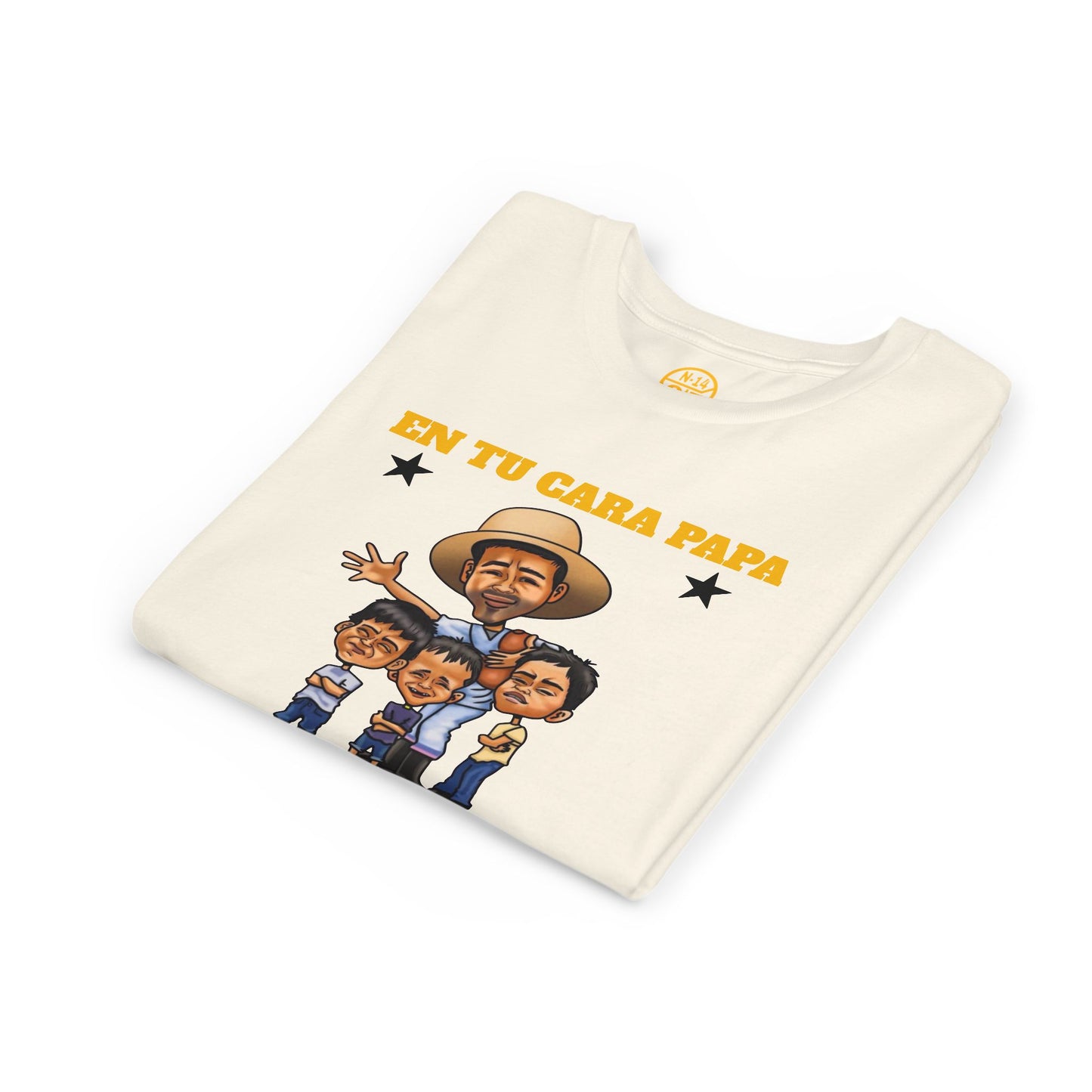 Playera juvenil. Edición Tío Chumilo – ¡En tu cara, papa! 👕 Disponible en tallas S a XL para Edades 6 a 14, unisex