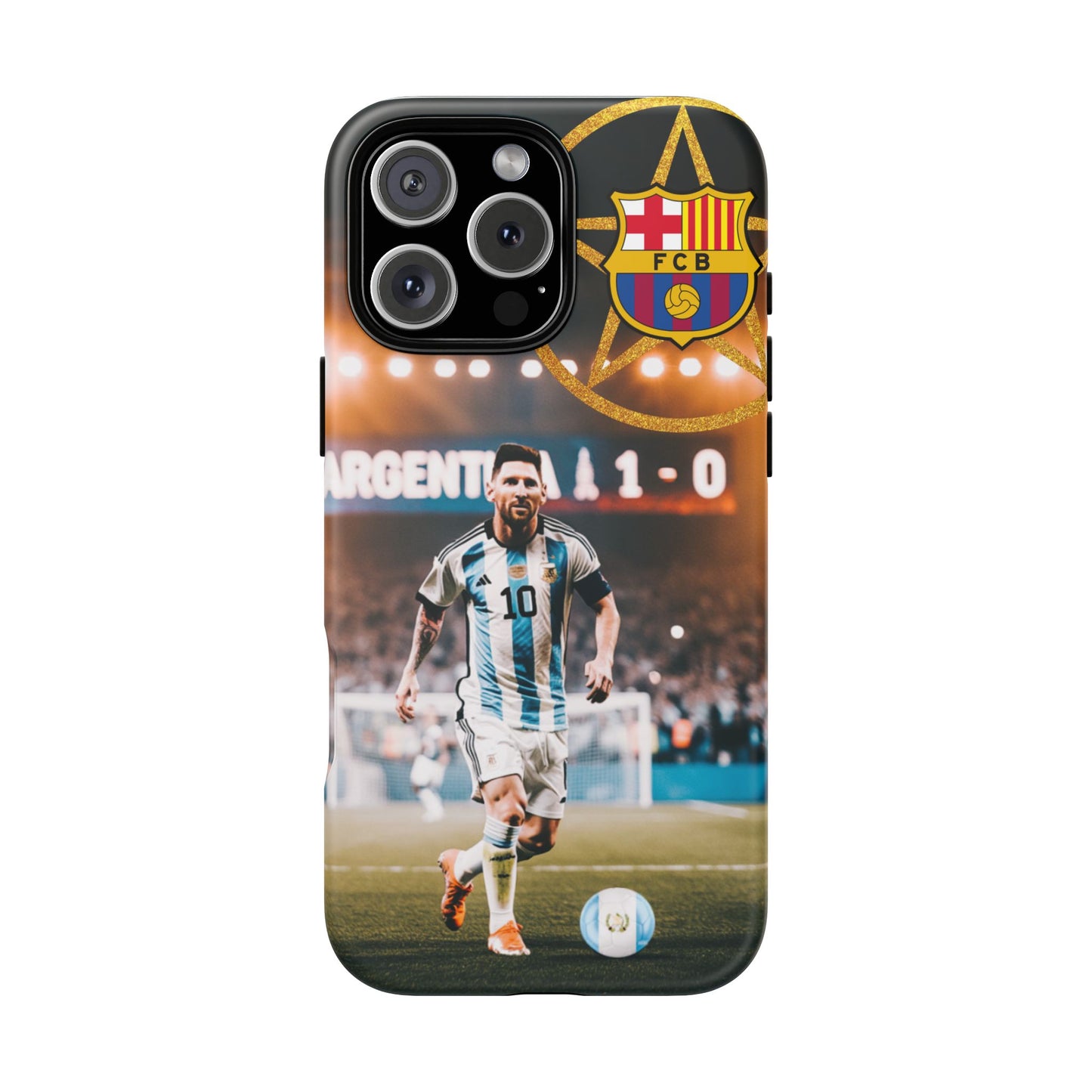 "Messi con el escudo del FC Barcelona: Funda edición Especial"