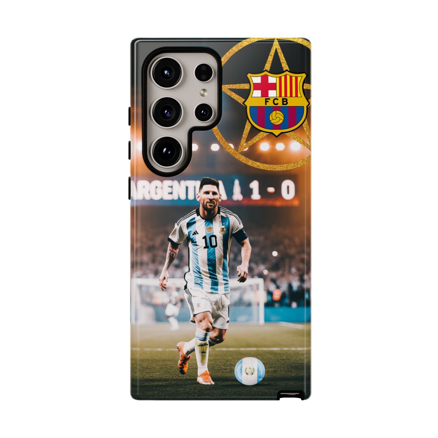 "Messi con el escudo del FC Barcelona: Funda edición Especial"