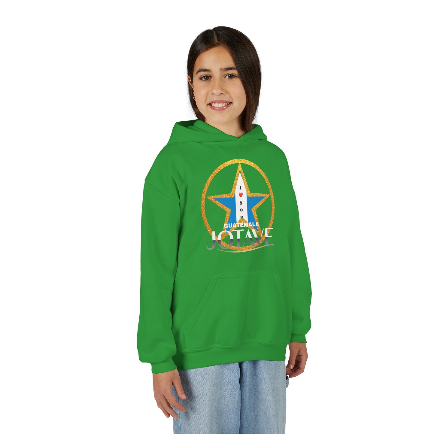 Youth Heavy Blend Hooded Sweatshirt with 'JOTAVE' Star Design | Perfect for Tweens, Gifts, Everyday Wear, Cozy, Stylish, Unique