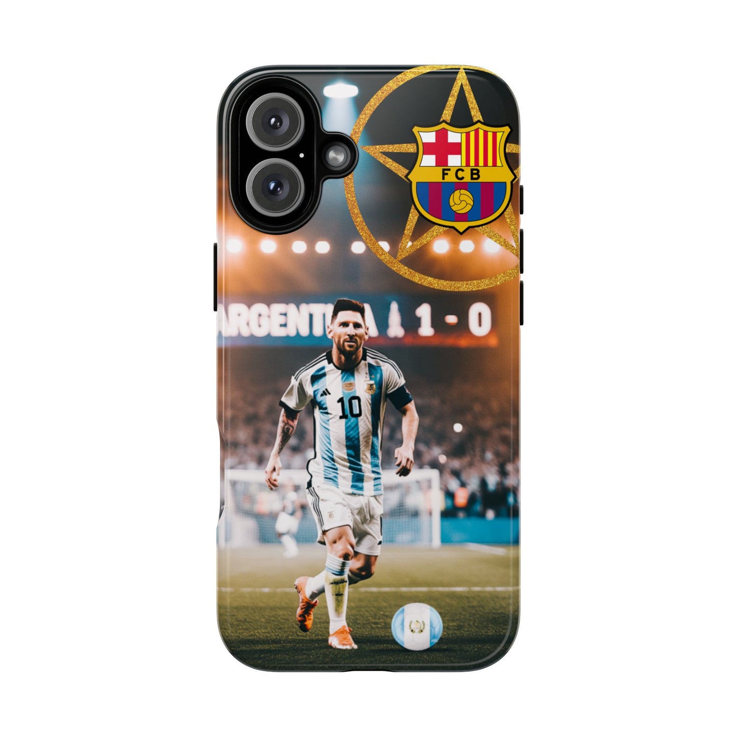 "Messi con el escudo del FC Barcelona: Funda edición Especial"