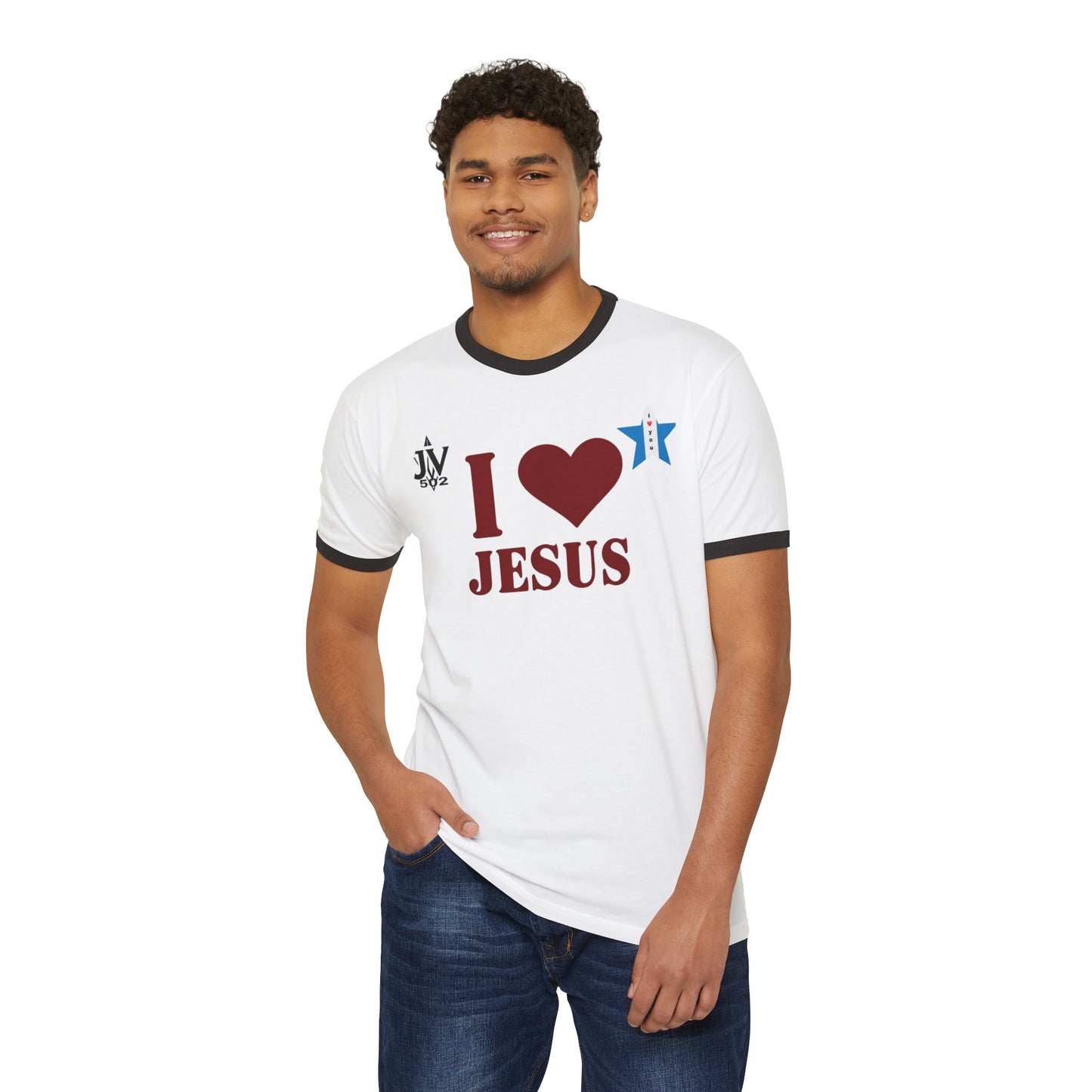 👕 Camiseta Unisex “Amo a Jesús” – Un Mensaje de Amor, Unidad Espiritual y Estilo para Vivir tu Fe en Familia y amigos