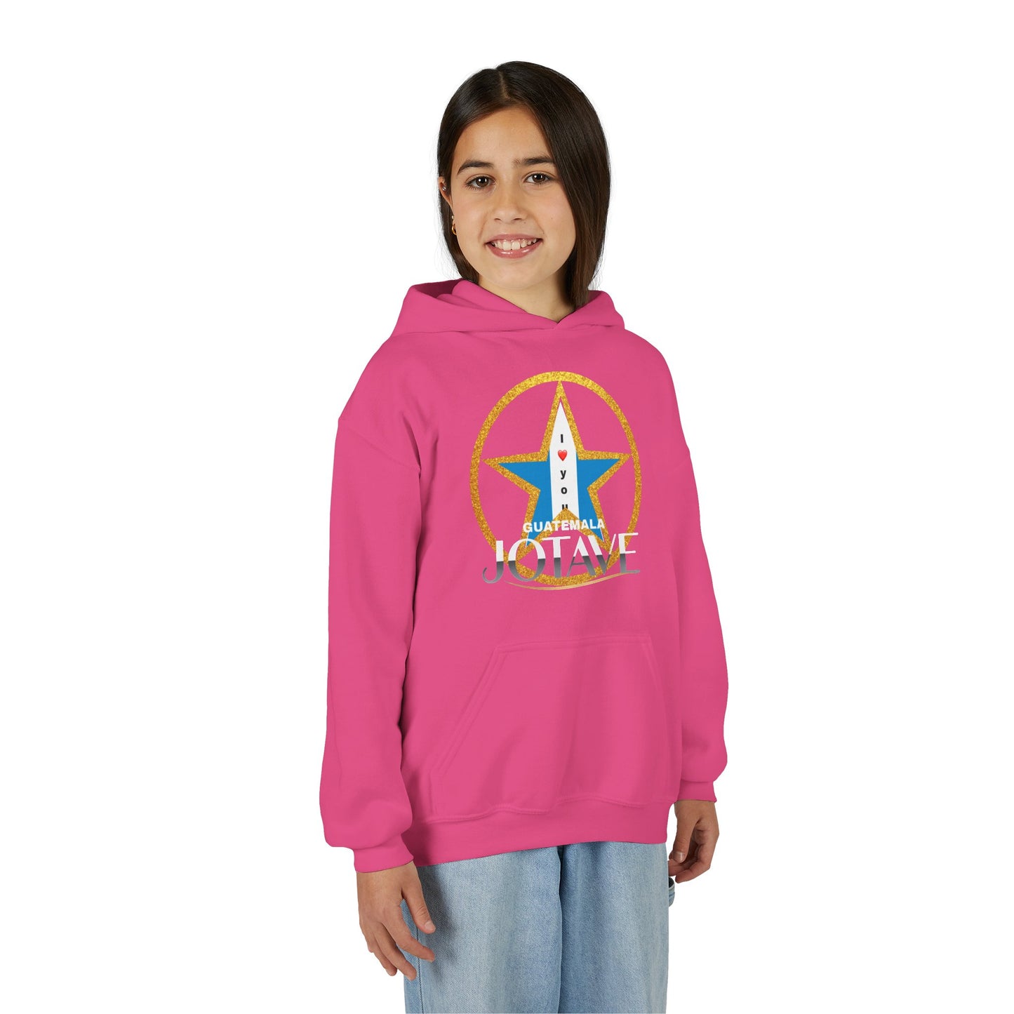 Youth Heavy Blend Hooded Sweatshirt with 'JOTAVE' Star Design | Perfect for Tweens, Gifts, Everyday Wear, Cozy, Stylish, Unique