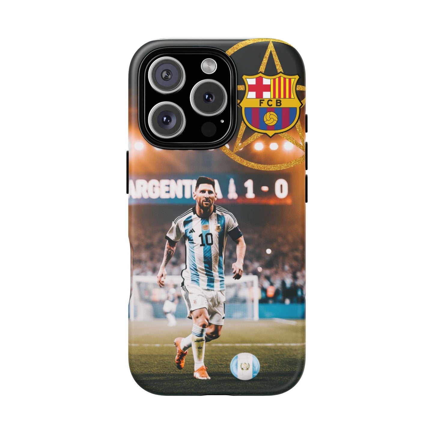 "Messi con el escudo del FC Barcelona: Funda edición Especial"