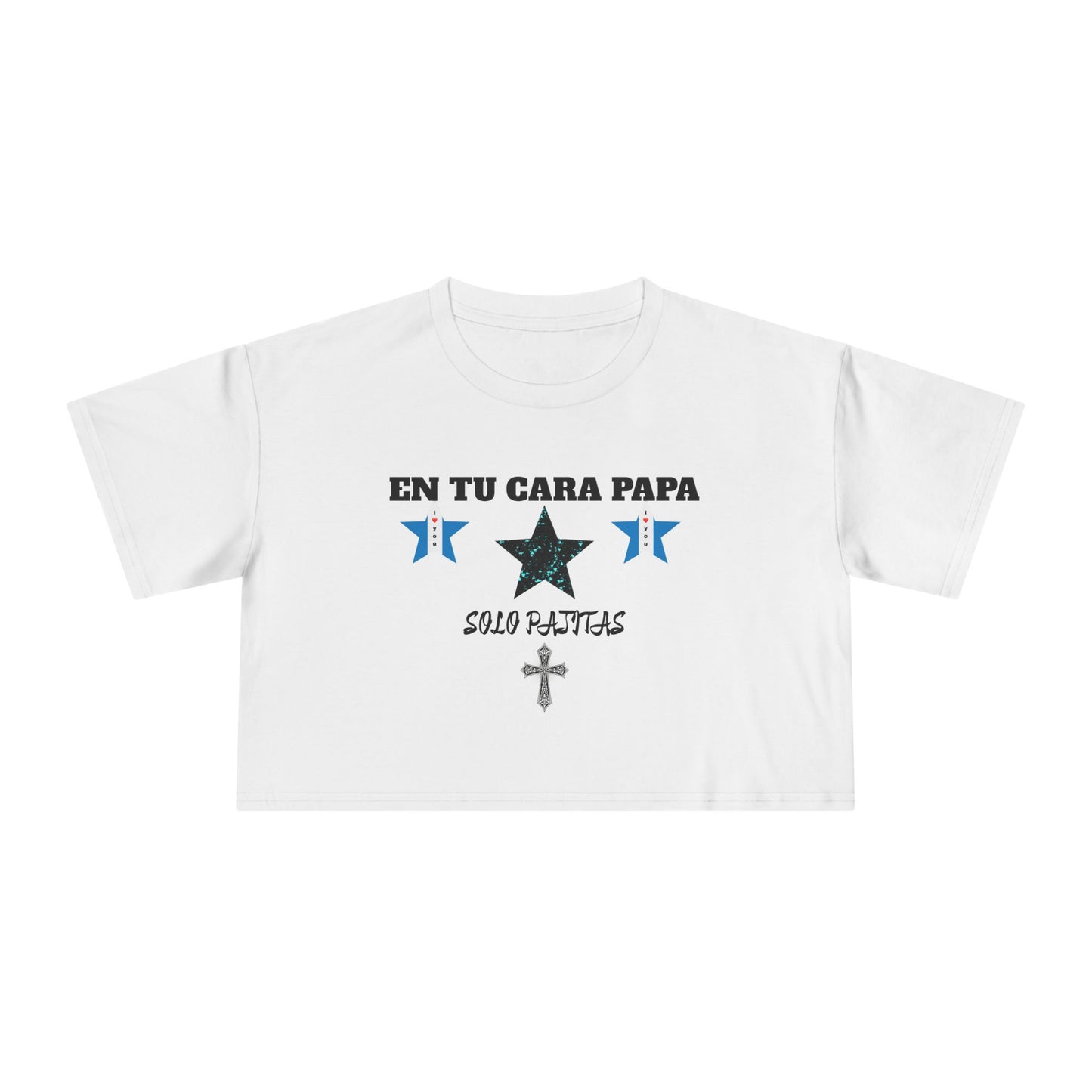 Blusa Crop Top PREMIUM “En Tu Cara, Papá” con Gráficos Frente y Espalda – Tío Chumilo