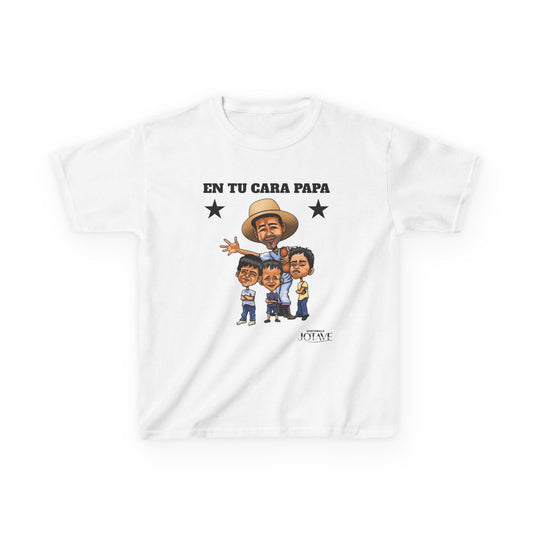 Kids Graphic Tee with 'En Tu Cara Papa' Design, Fun Gift for Boys, Unique Birthday Attire, Father's Day Celebration Shirt, Family Fun Wear