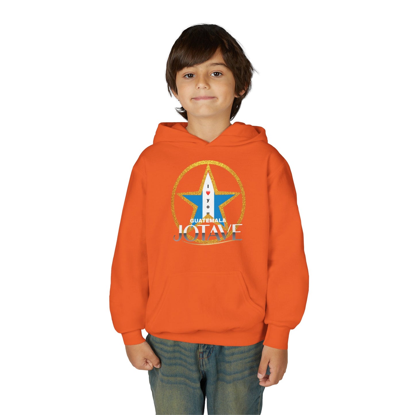 Youth Heavy Blend Hooded Sweatshirt with 'JOTAVE' Star Design | Perfect for Tweens, Gifts, Everyday Wear, Cozy, Stylish, Unique