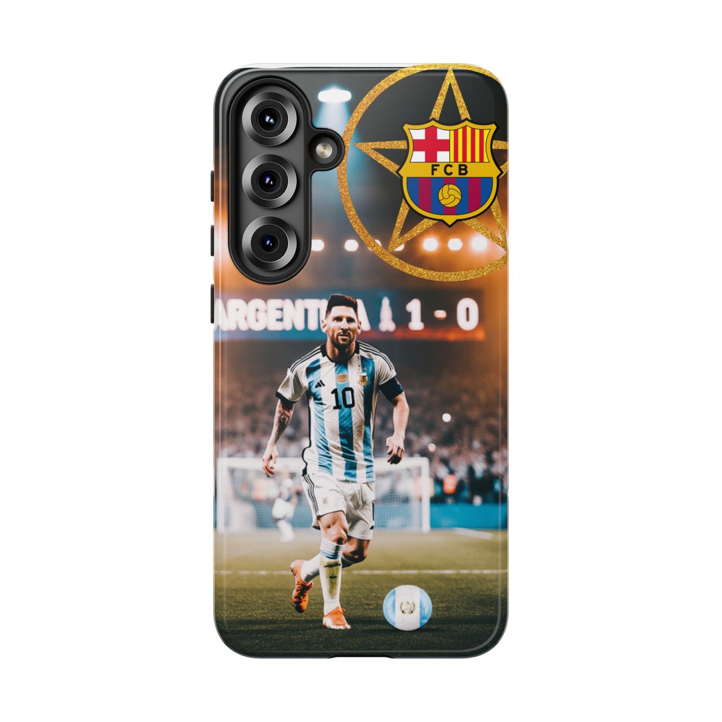 "Messi con el escudo del FC Barcelona: Funda edición Especial"