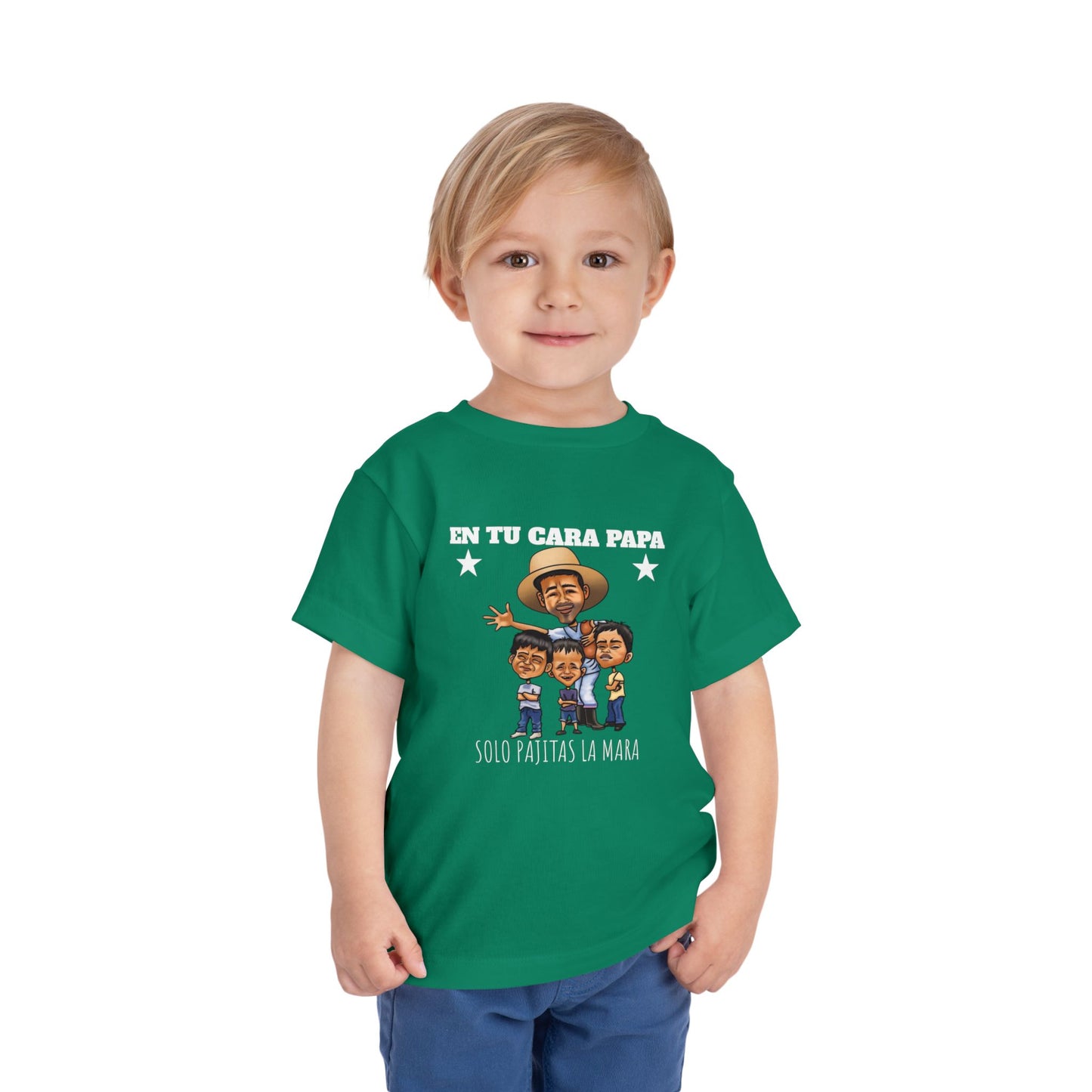 Toddler Short Sleeve Tee - Fun 'En Tu Cara Papa' Graphic T-Shirt, Kid's Birthday Gift, Playful Casual Wear, Summer Outing, Cute Family Tees