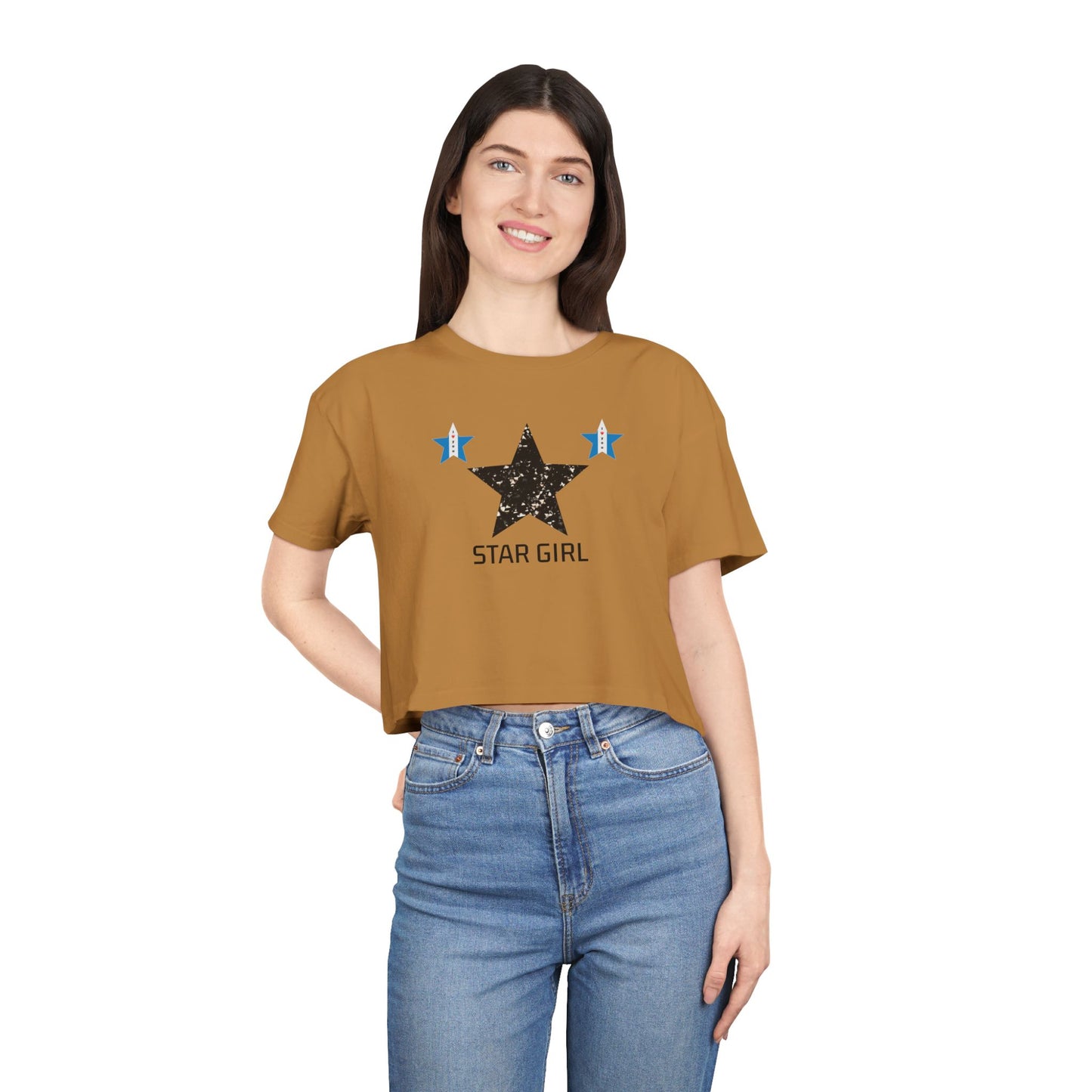 Camiseta corta para mujer "Star Girl" – elegante, moderna y casual, perfecta para el verano. Un regalo ideal con temática de estrellas para ella.
