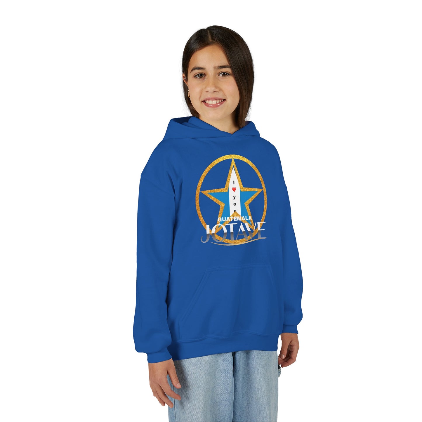 Youth Heavy Blend Hooded Sweatshirt with 'JOTAVE' Star Design | Perfect for Tweens, Gifts, Everyday Wear, Cozy, Stylish, Unique