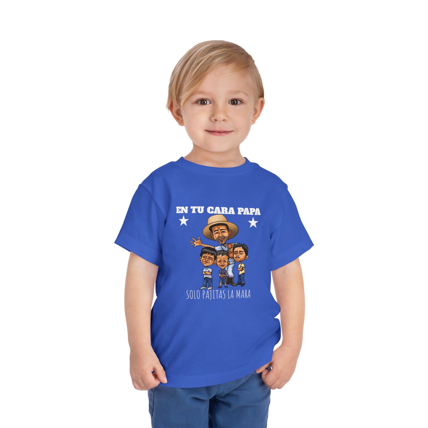Toddler Short Sleeve Tee - Fun 'En Tu Cara Papa' Graphic T-Shirt, Kid's Birthday Gift, Playful Casual Wear, Summer Outing, Cute Family Tees