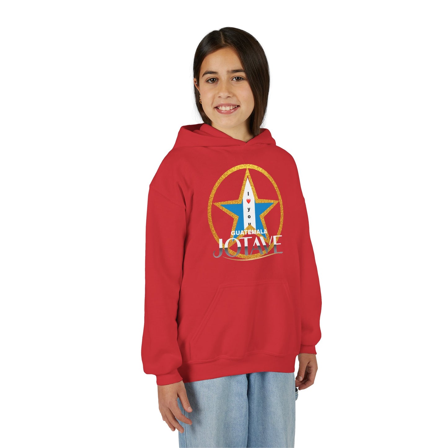 Youth Heavy Blend Hooded Sweatshirt with 'JOTAVE' Star Design | Perfect for Tweens, Gifts, Everyday Wear, Cozy, Stylish, Unique