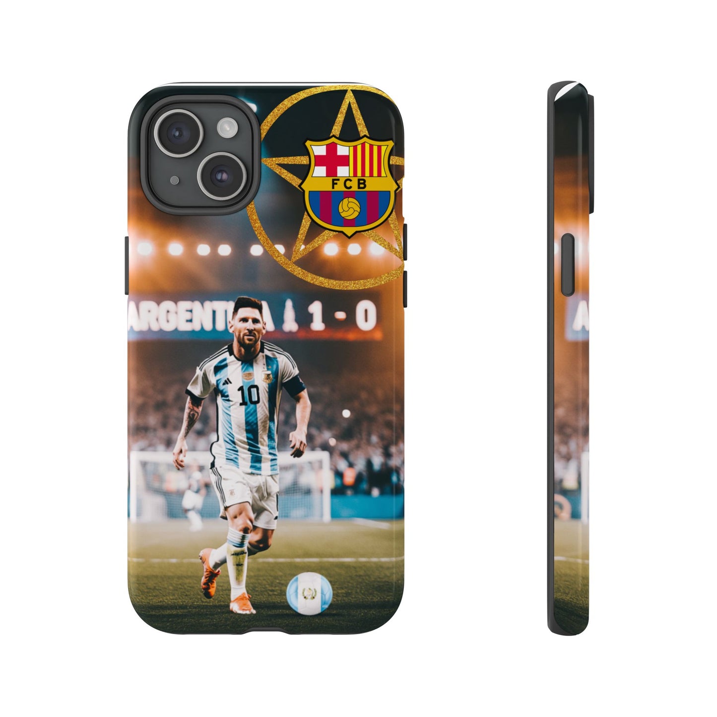 "Messi con el escudo del FC Barcelona: Funda edición Especial"