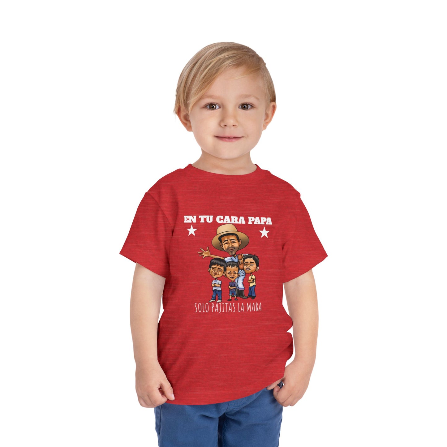 Toddler Short Sleeve Tee - Fun 'En Tu Cara Papa' Graphic T-Shirt, Kid's Birthday Gift, Playful Casual Wear, Summer Outing, Cute Family Tees