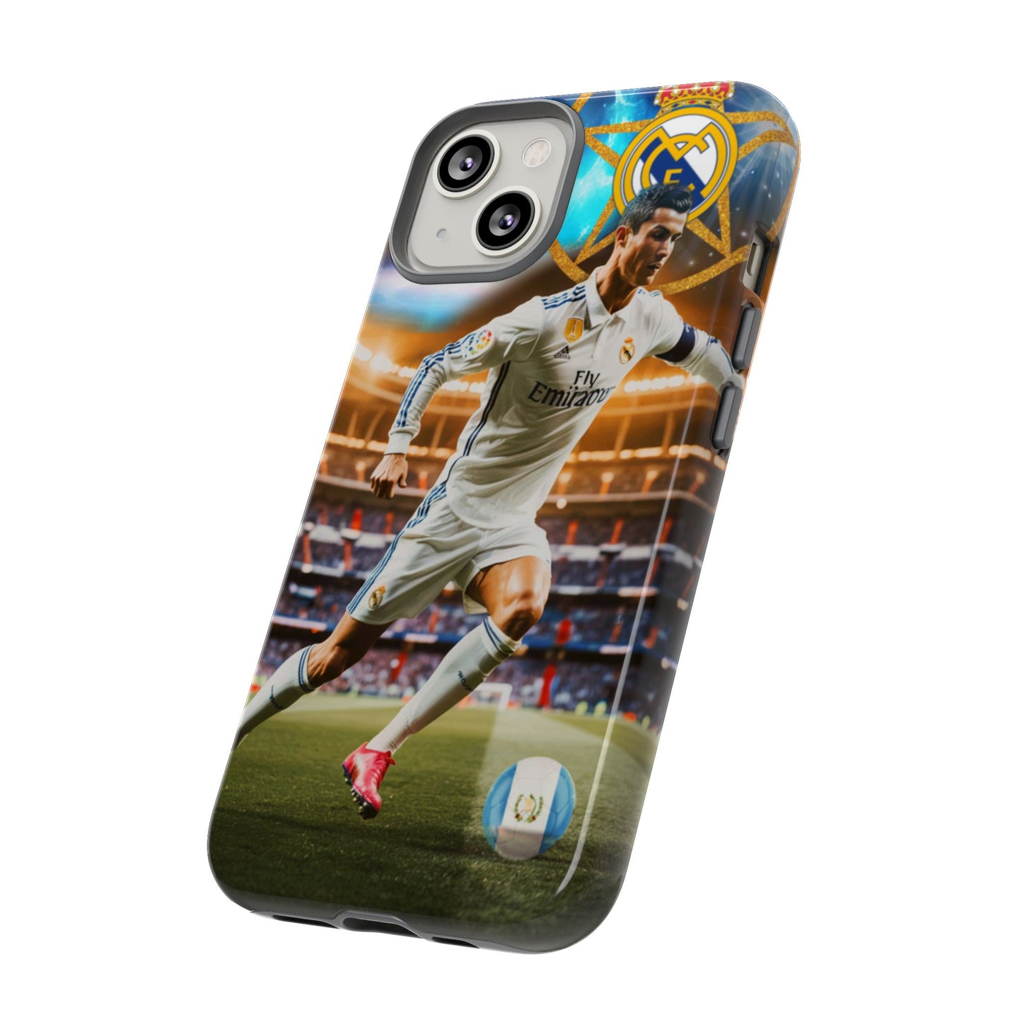 "Funda Oficial con Ronaldo y Real Madrid" "Pura Magia Blanca"