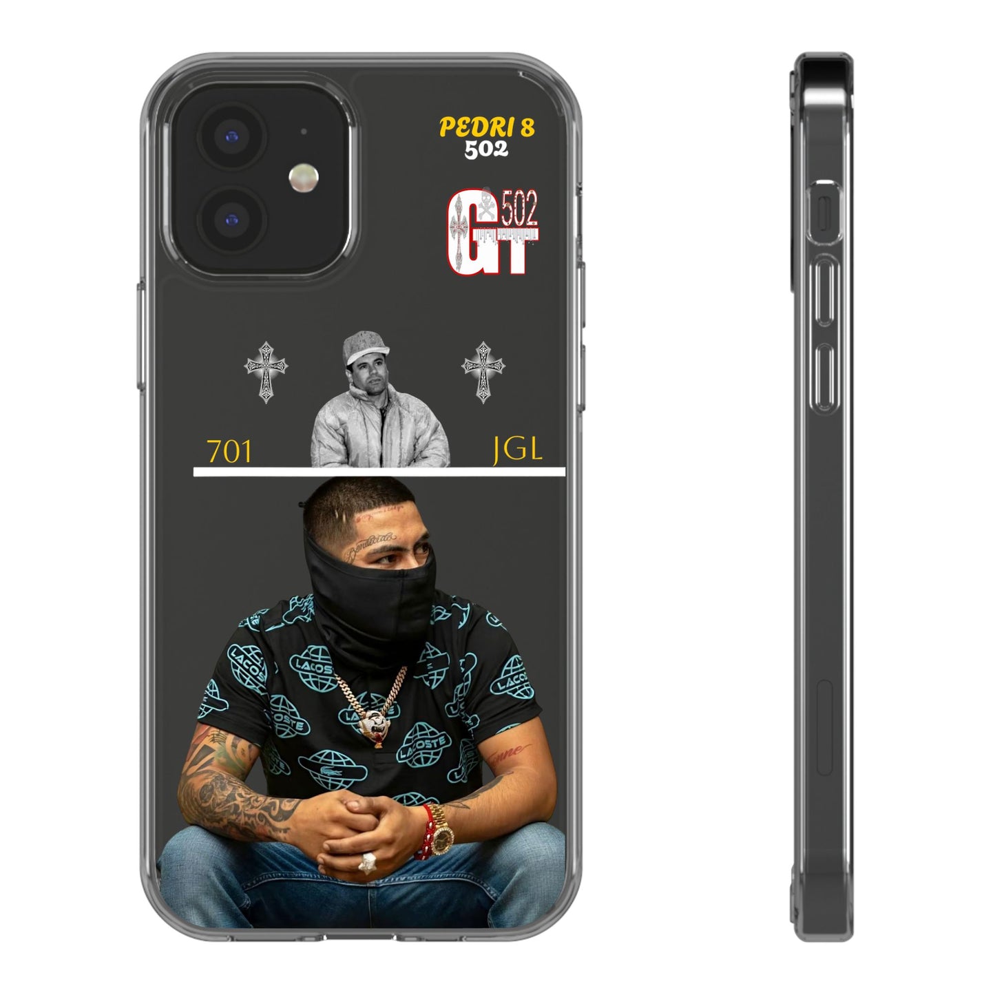 Clear Phone Case — Urban Portrait Design with GT 502 & ‘PEDRI 8’ Accent