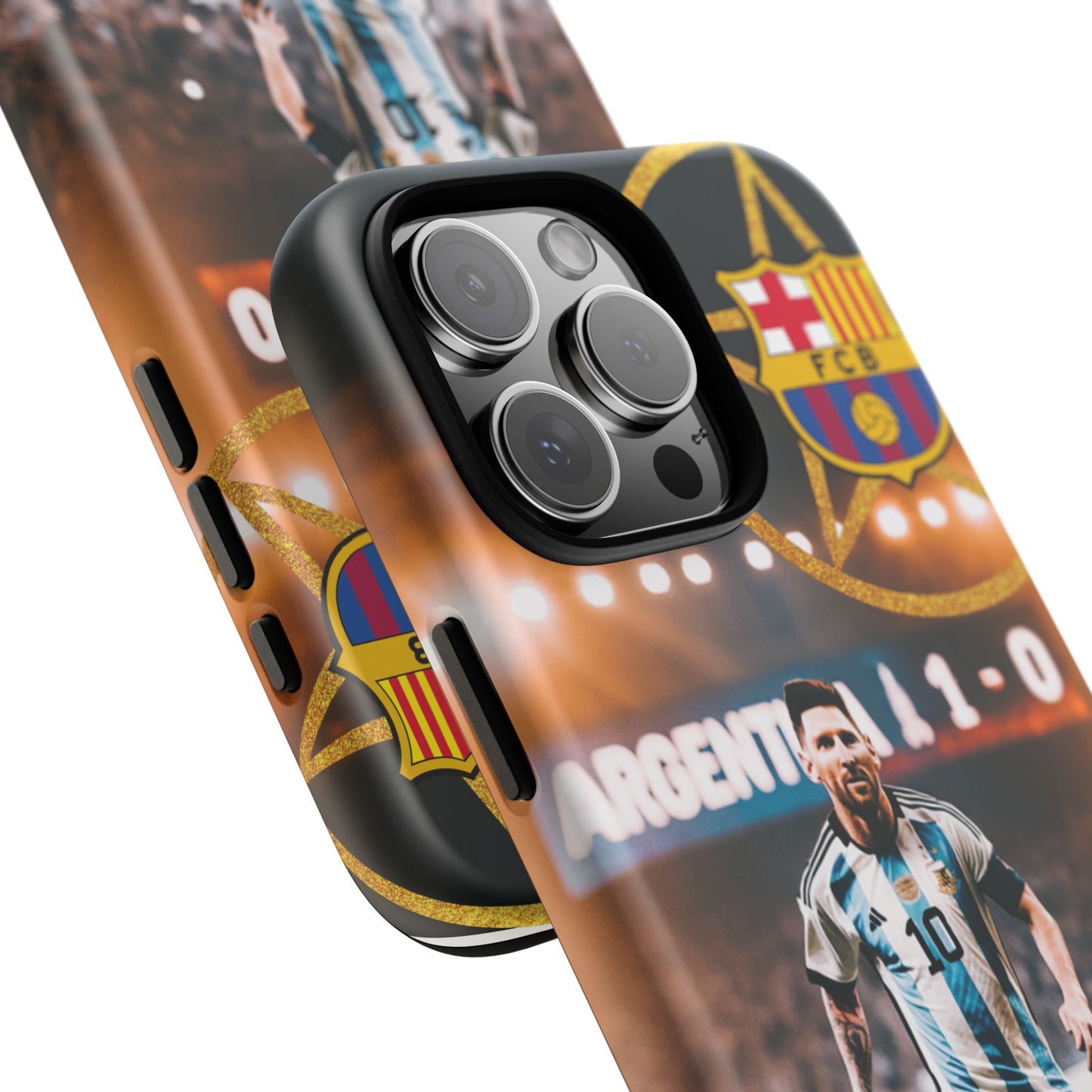 "Messi con el escudo del FC Barcelona: Funda edición Especial"