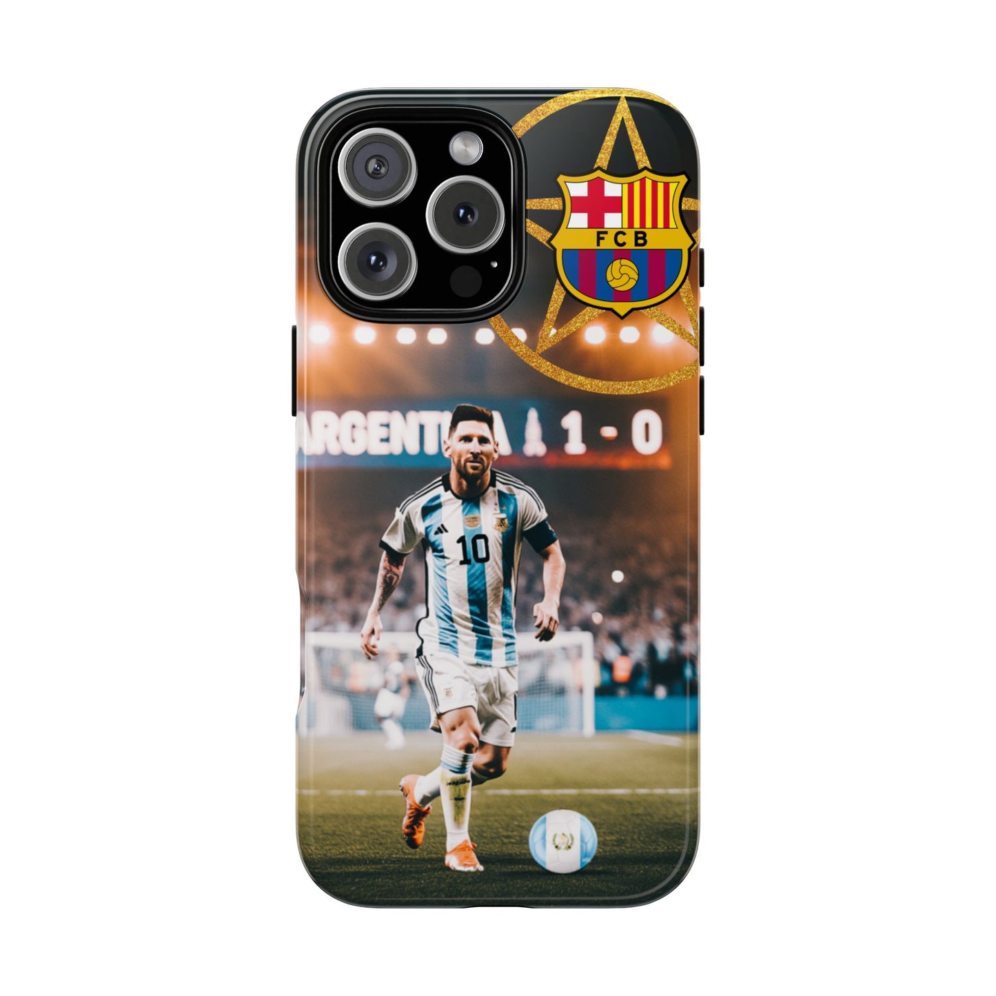 "Messi con el escudo del FC Barcelona: Funda edición Especial"