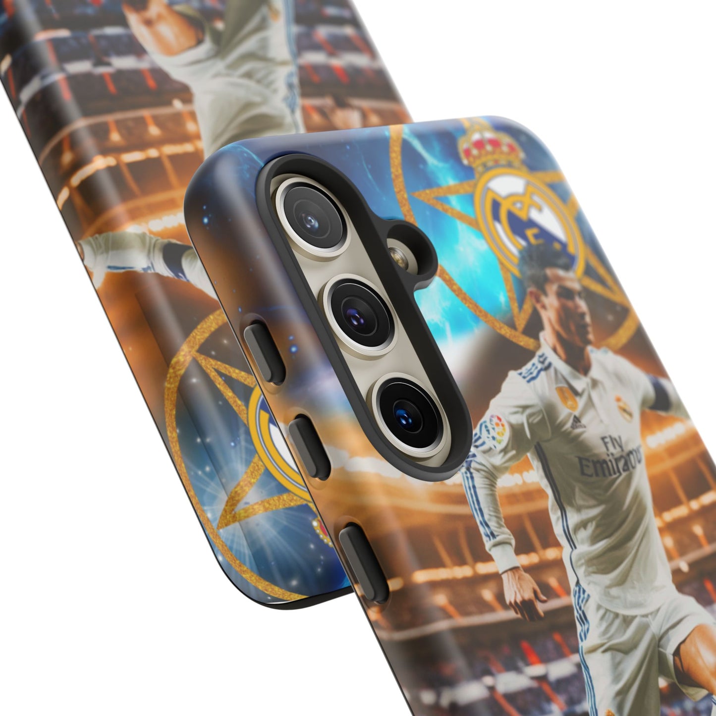 "Funda Oficial con Ronaldo y Real Madrid" "Pura Magia Blanca"