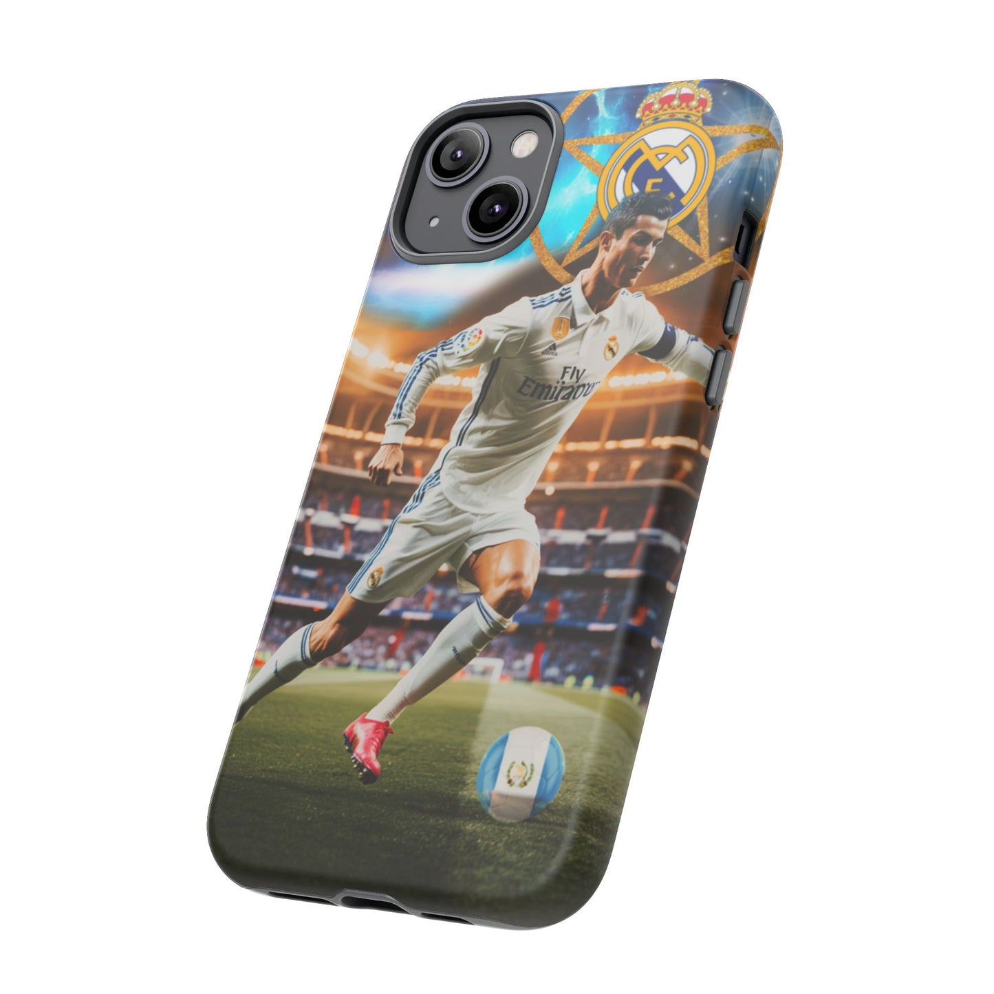 "Funda Oficial con Ronaldo y Real Madrid" "Pura Magia Blanca"