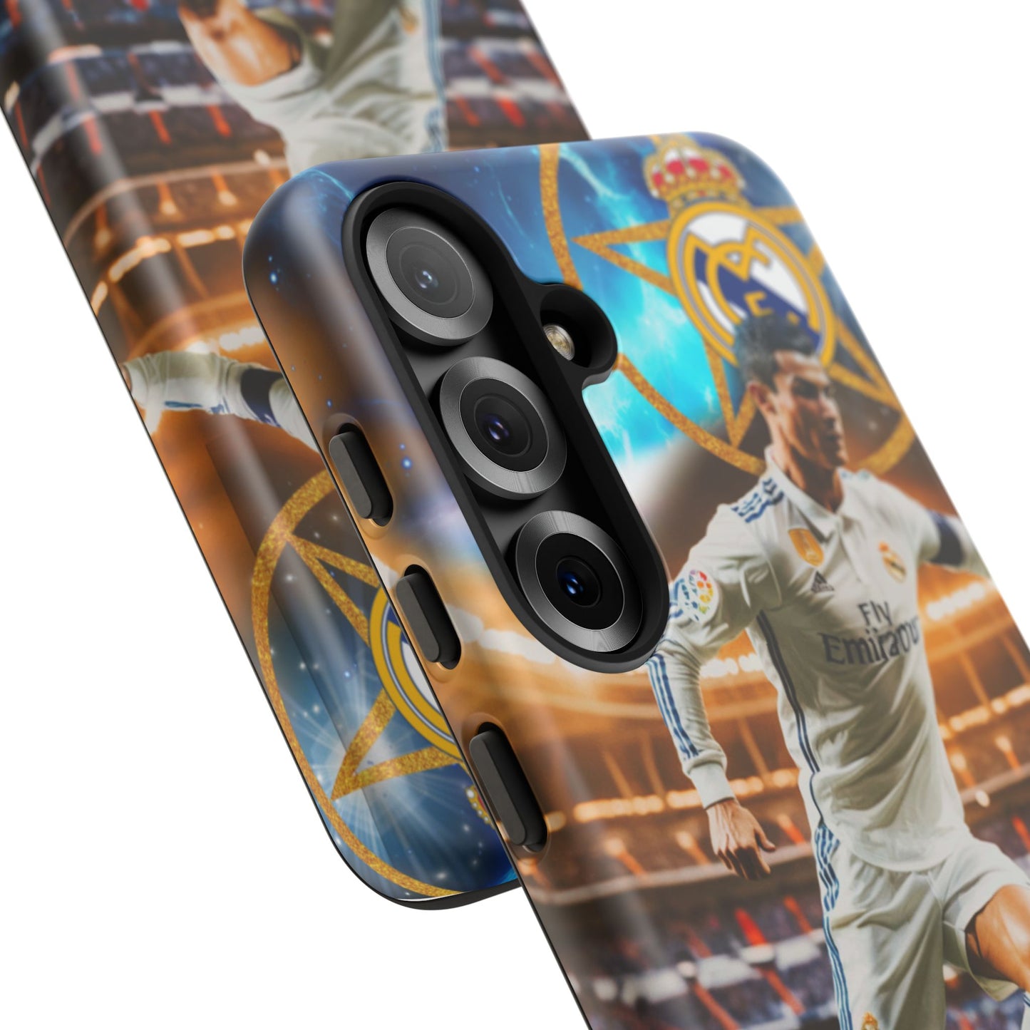 "Funda Oficial con Ronaldo y Real Madrid" "Pura Magia Blanca"