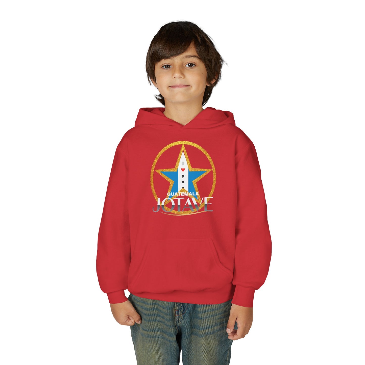 Youth Heavy Blend Hooded Sweatshirt with 'JOTAVE' Star Design | Perfect for Tweens, Gifts, Everyday Wear, Cozy, Stylish, Unique