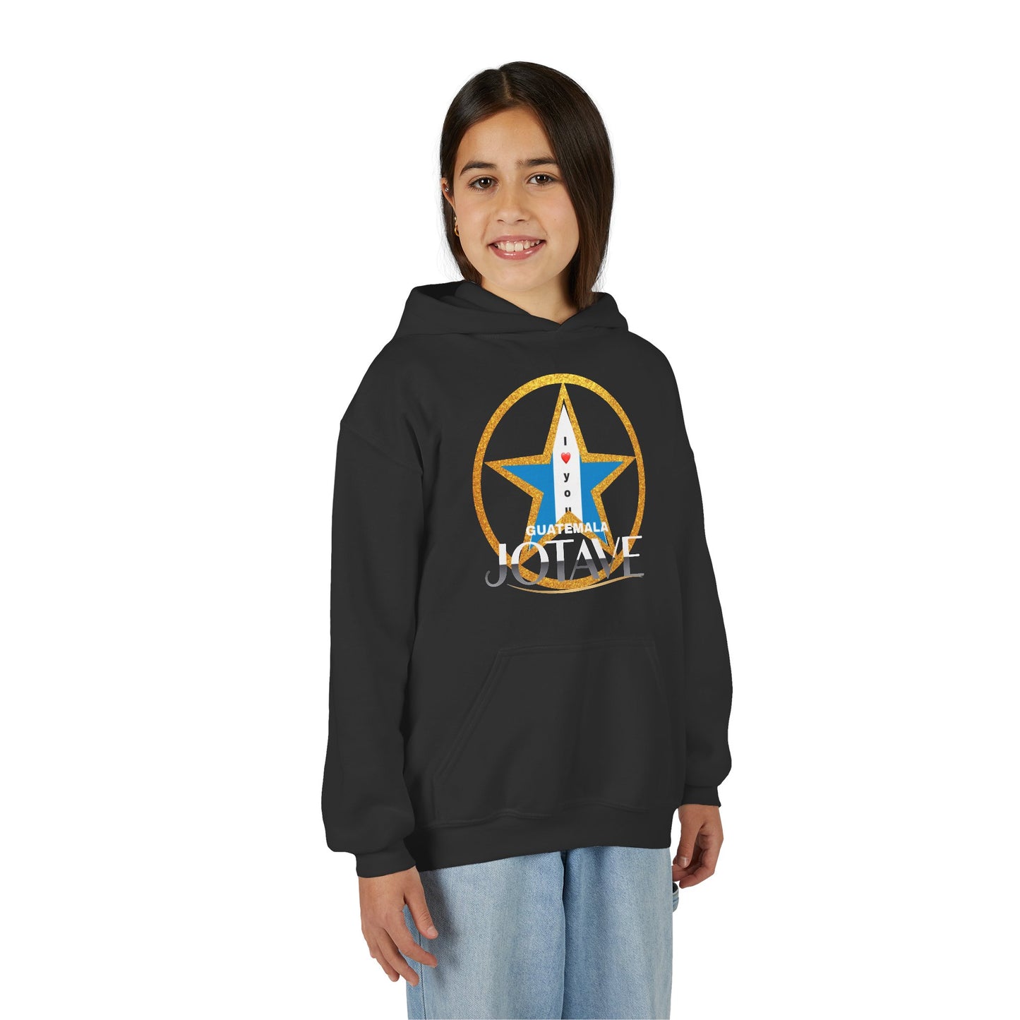 Youth Heavy Blend Hooded Sweatshirt with 'JOTAVE' Star Design | Perfect for Tweens, Gifts, Everyday Wear, Cozy, Stylish, Unique