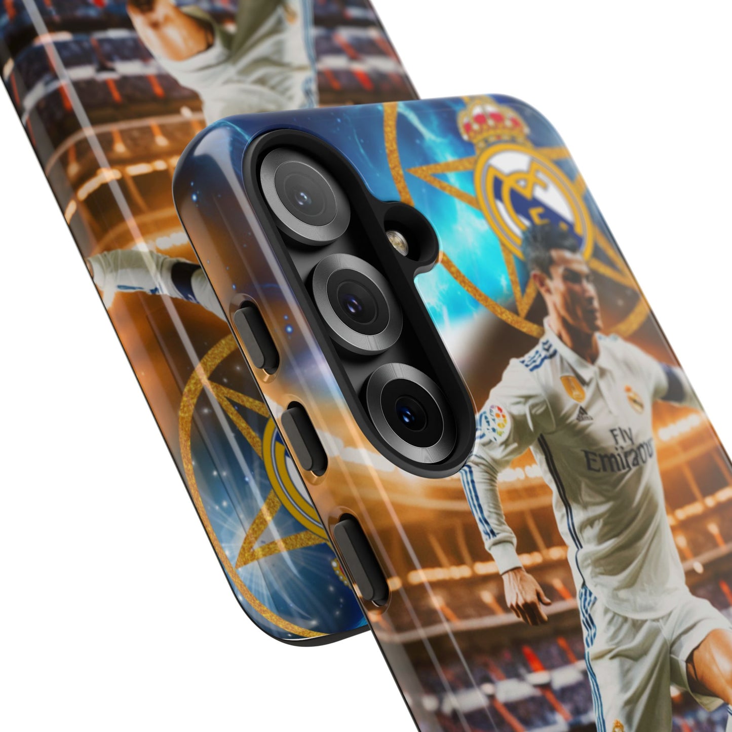 "Funda Oficial con Ronaldo y Real Madrid" "Pura Magia Blanca"