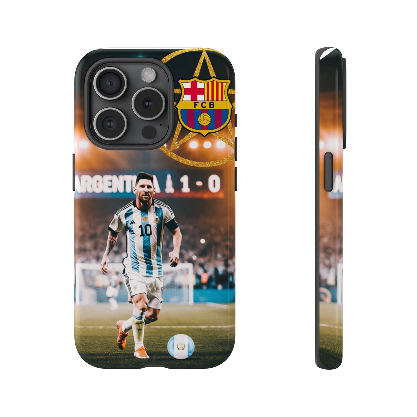 "Messi con el escudo del FC Barcelona: Funda edición Especial"