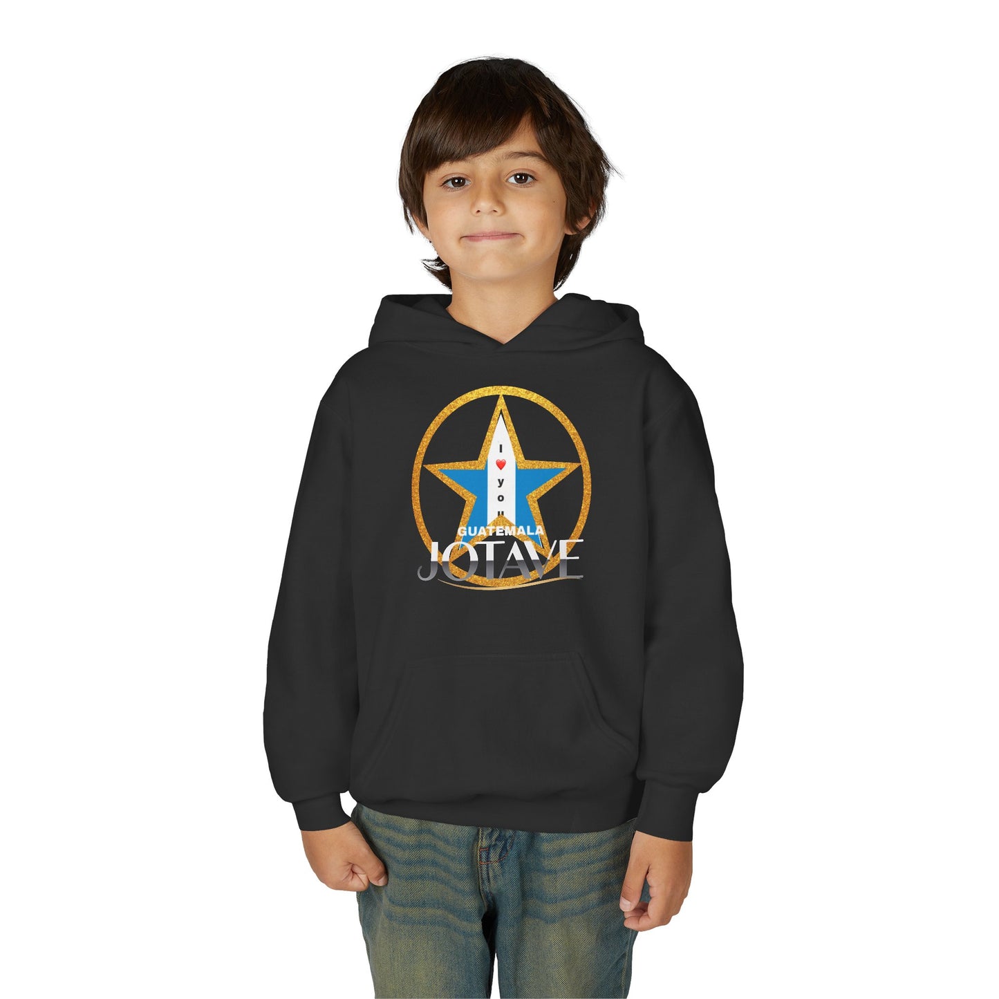Youth Heavy Blend Hooded Sweatshirt with 'JOTAVE' Star Design | Perfect for Tweens, Gifts, Everyday Wear, Cozy, Stylish, Unique