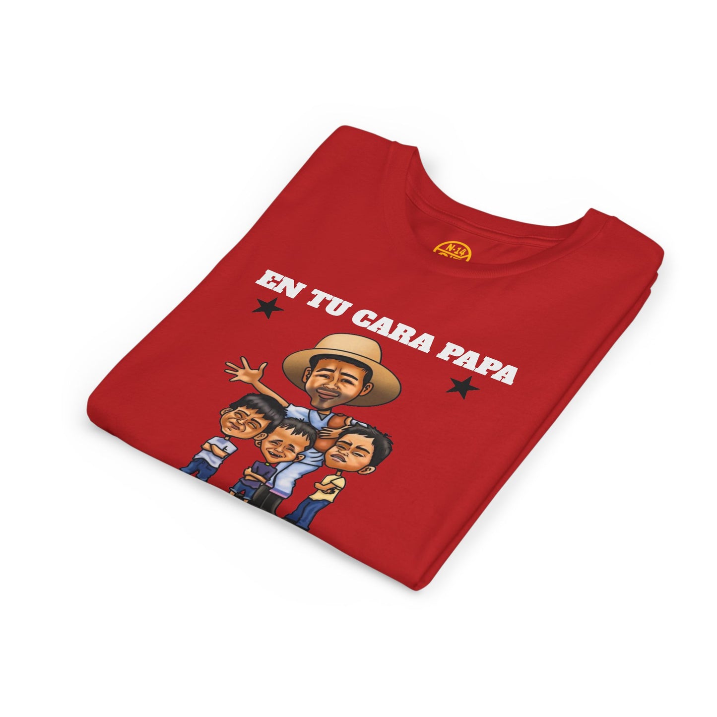 Playera juvenil. Edición Tío Chumilo – ¡En tu cara, papa! 👕 Disponible en tallas S a XL para Edades 6 a 14, unisex