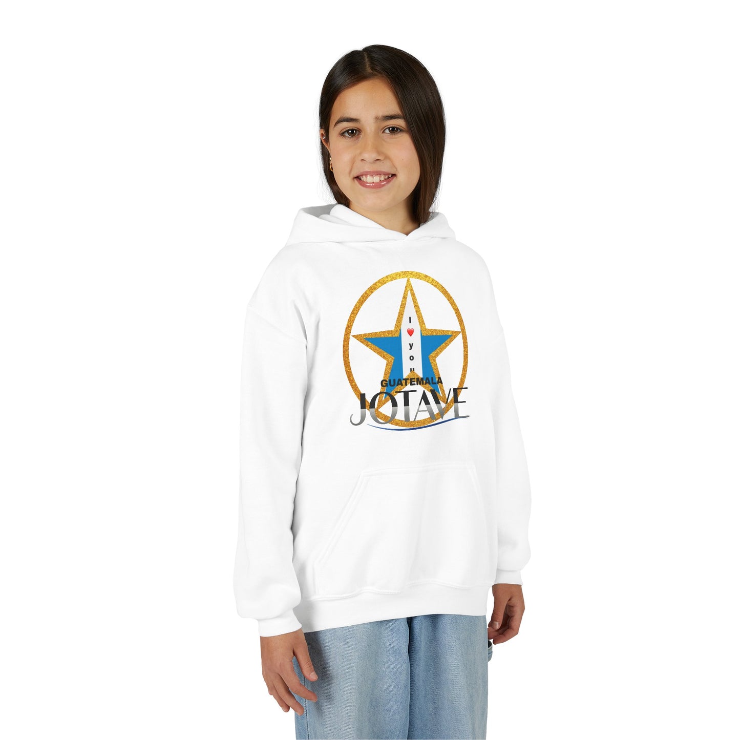 Youth Heavy Blend Hooded Sweatshirt with 'JOTAVE' Star Design | Perfect for Tweens, Gifts, Everyday Wear, Cozy, Stylish, Unique