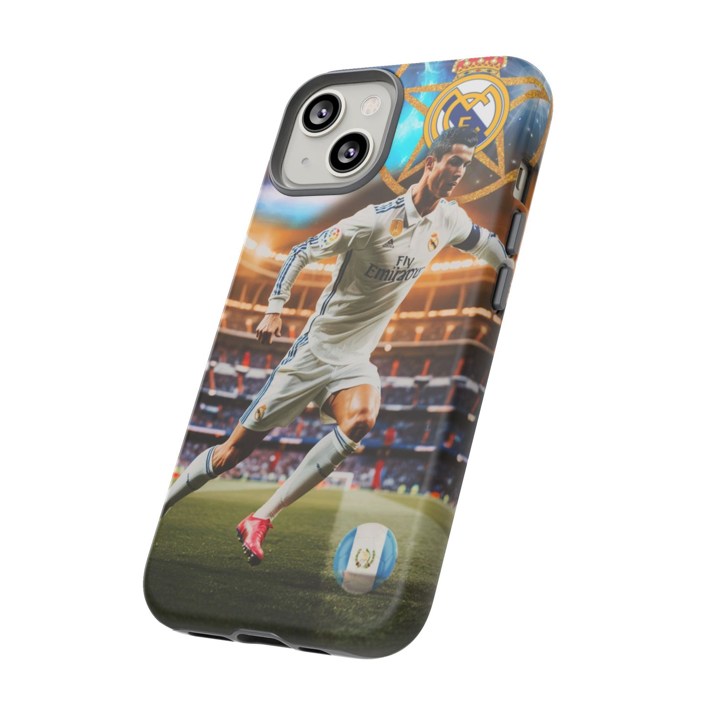 "Funda Oficial con Ronaldo y Real Madrid" "Pura Magia Blanca"